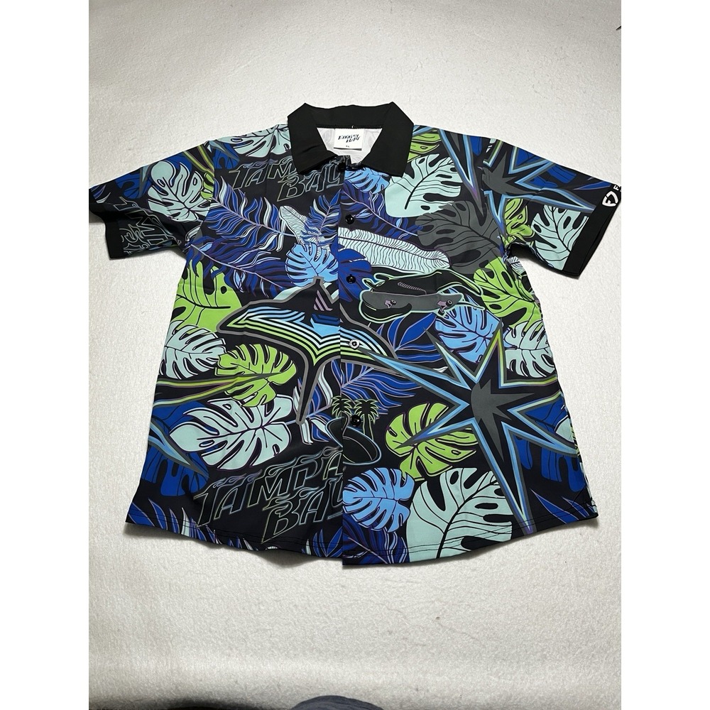 New‎ Tampa Bay Rays City Connect Hawaiian Tropical Shirt Size XL Unworn MLB